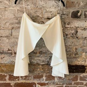 Peace and Love White Crop/Bandeau with Flowing Fabric
